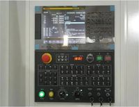 Стойка ЧПУ Fanuc 0i-MF Plus горизонтального центра SMTCL HMC: экран с осями X, Y, Z и B, клавиатура, пульт оператора